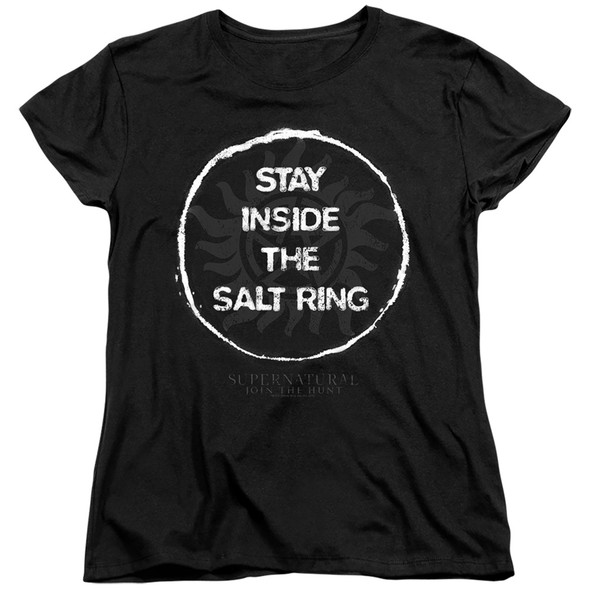 Supernatural/stay Inside The Salt Ring-s/s Women's Tee-black