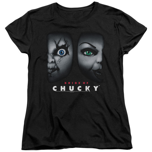 Bride Of Chucky/happy Couple - S/s Womens Tee - Black - 2x - Black