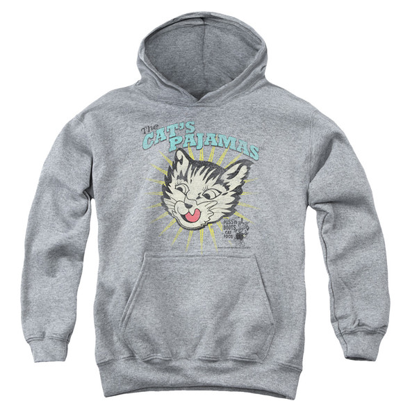 Puss N Boots/cats Pajamas-youth Pull-over Hoodie - Heather