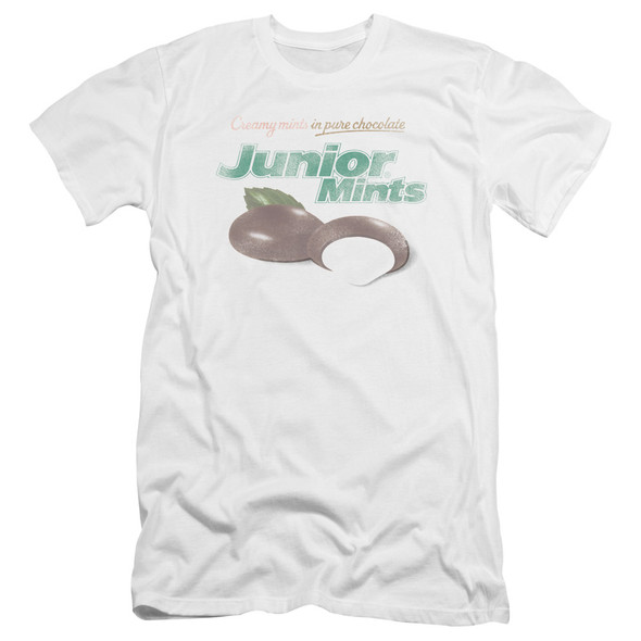 Tootsie Roll/junior Mints Logo-premuim Canvas Adult Slim Fit 30/1-white