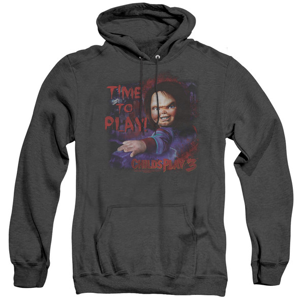 Childs Play 3/time To Play - Adult Heather Hoodie - Black - 2x - Black