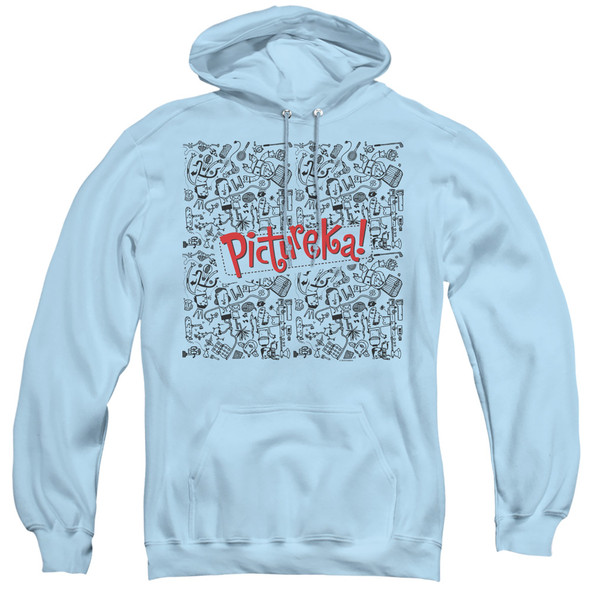 Pictureka/line Work-adult Pull-over Hoodie-light Blue