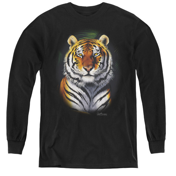 Wildlife/jungle Fire-youth Long Sleeve Tee-black