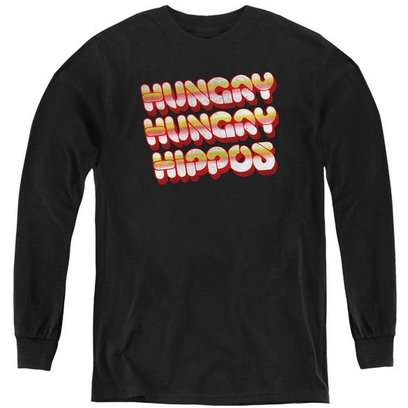 Hungry Hungry Hippos/hungry Vintage Logo-youth Long Sleeve-black