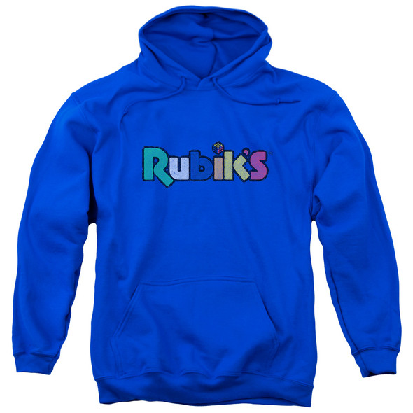 Rubiks Cube/smudge Logo-adult Pull-over Hoodie-royal Blue
