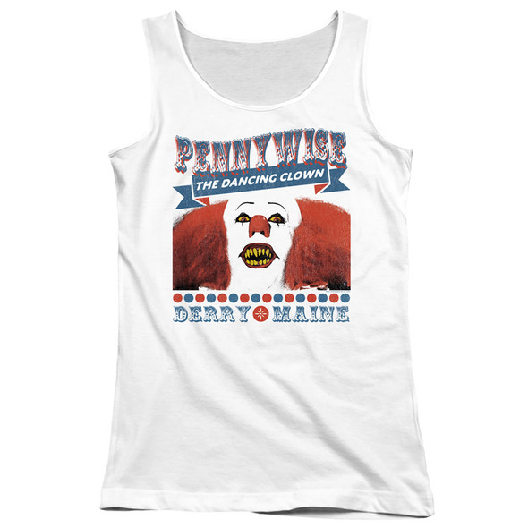 It 1990/the Dancing Clown-juniors Tank Top  -white