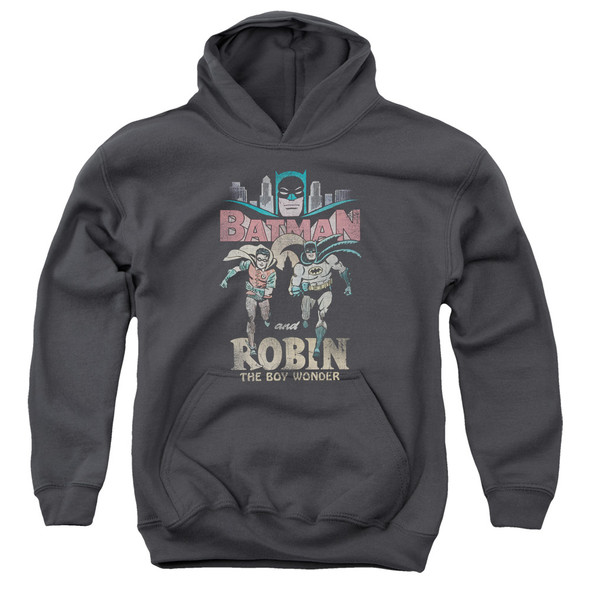 Batman Classic Tv/classic Duo-youth Pull-over Hoodie - Charcoal