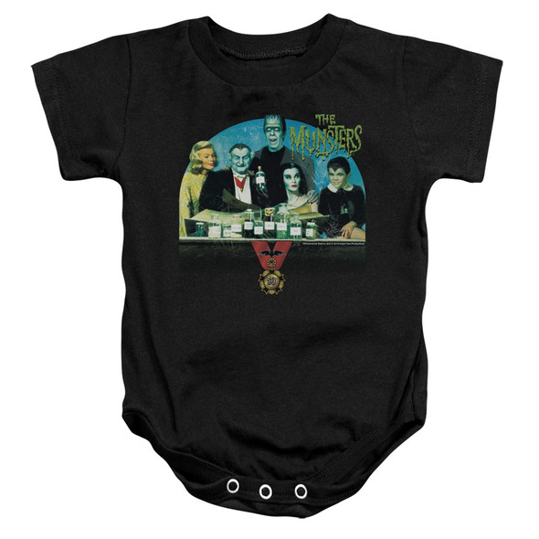 The Munsters/50 Year Potion-infant Snapsuit-black