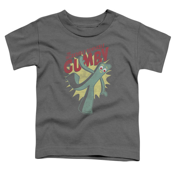 Gumby/bendable-s/s Toddler Tee-charcoal