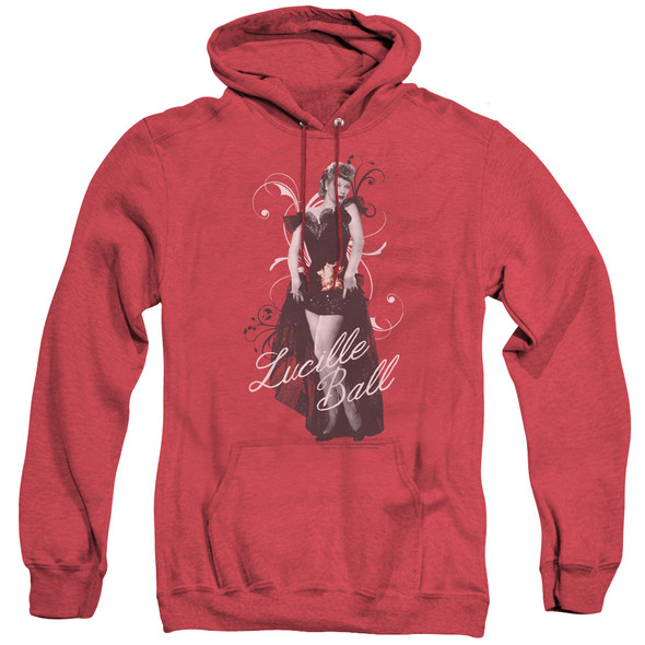 Lucille Ball/signature Look - Adult Heather Hoodie - Red