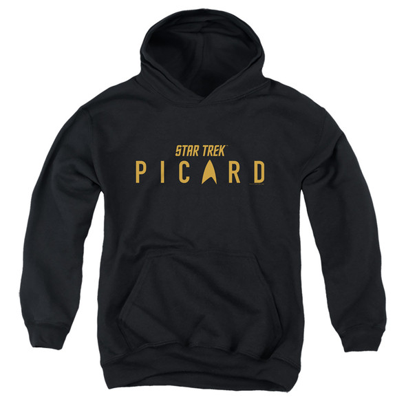 Star Trek Picard/picard Logo-youth Pull-over Hoodie-black