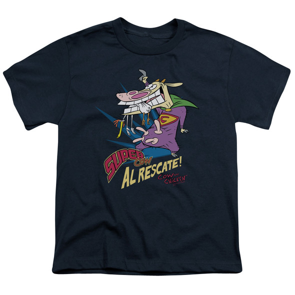 Cow & Chicken/super Cow - S/s Youth 18/1 - Navy