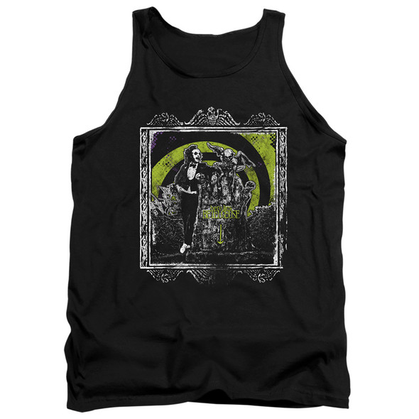 Beetlejuice/here Lies-adult Tank-black