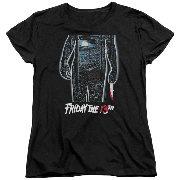 Friday The 13th/13th Poster-s/s Womens Tee-black