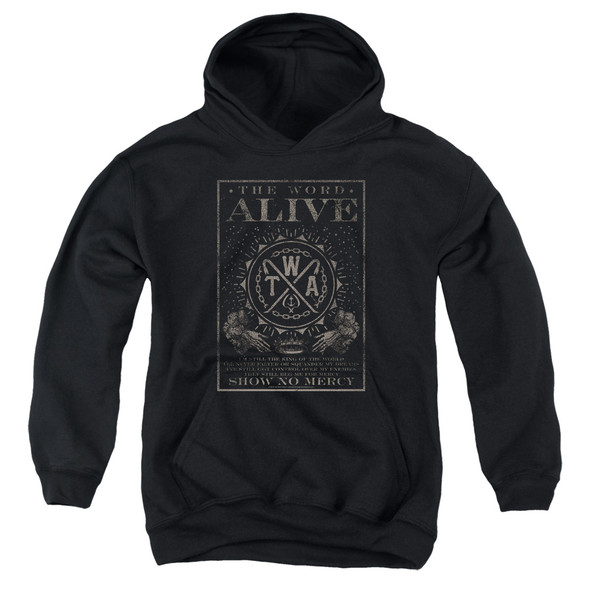 The Word Alive/show No Mercy-youth Pull-over Hoodie-black