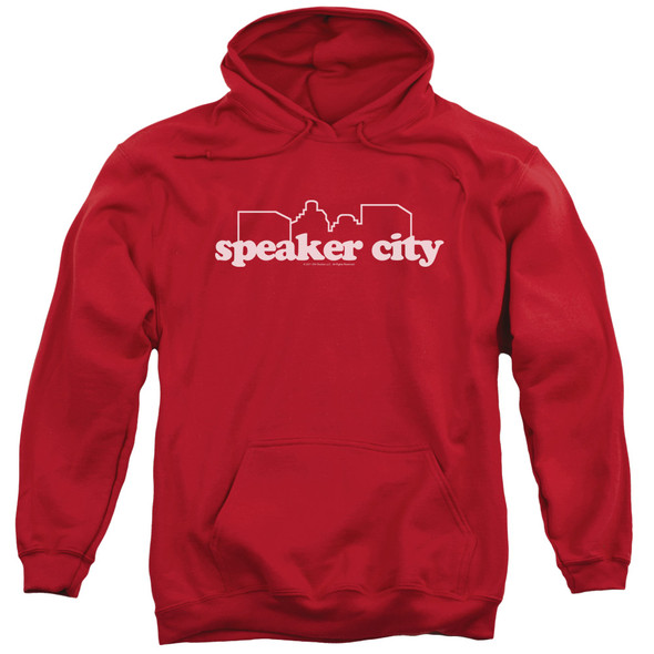Old School/speaker City Logo-adult Pull-over Hoodie-red