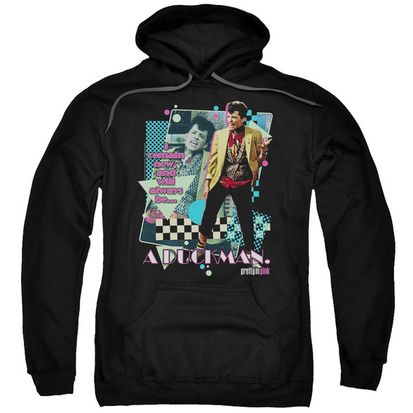 Pretty In Pink/a Duckman-adult Pull-over Hoodie-black