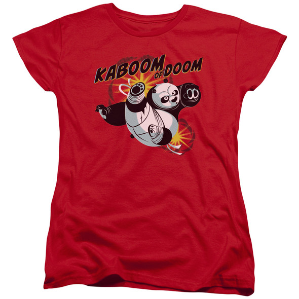 Kung Fu Panda/kaboom Of Doom-s/s Womens Tee-red