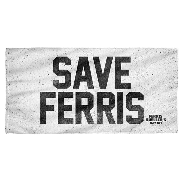 Ferris Buelle/save Ferris-cotton Front / Poly Back Beach Towel-white