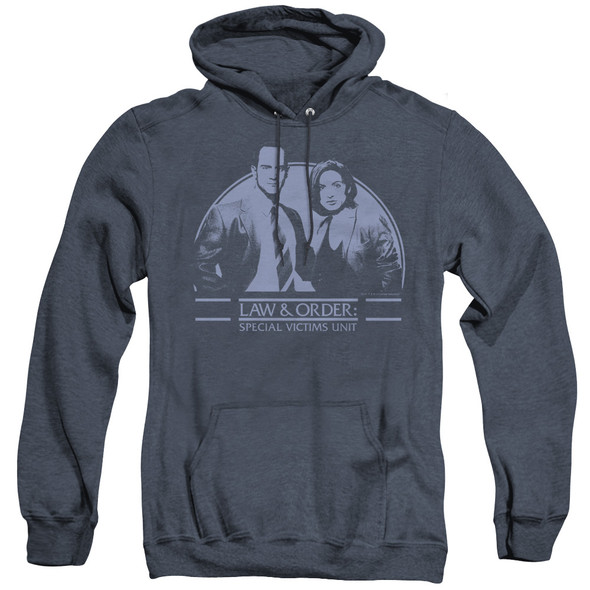 Law And Order Svu/elliot And Olivia - Adult Heather Hoodie - Navy