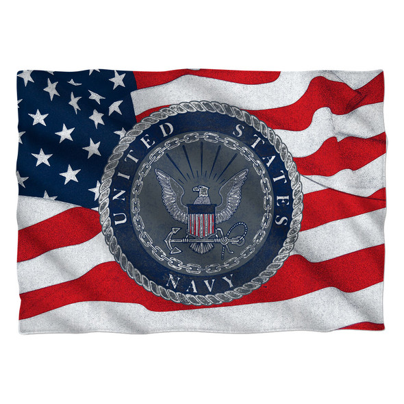 Navy/flag Seal-pillow Case-white