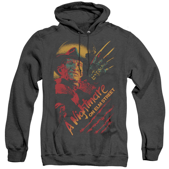 Nightmare On Elm Street/freddy Claws-adult Heather Hoodie-black