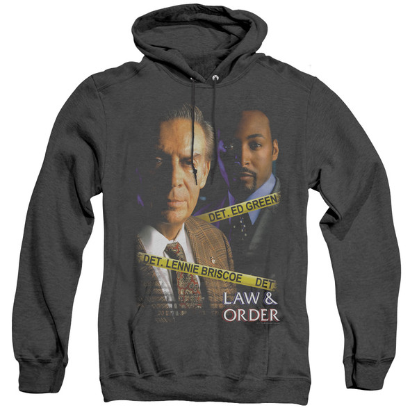 Law And Order/briscoe And Green - Adult Heather Hoodie - Black