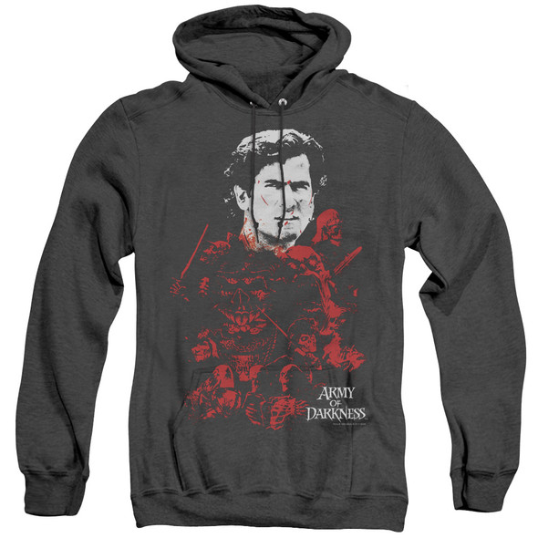 Mgm/army Of Darkness/pile Of Baddies-adult Heather Hoodie-black