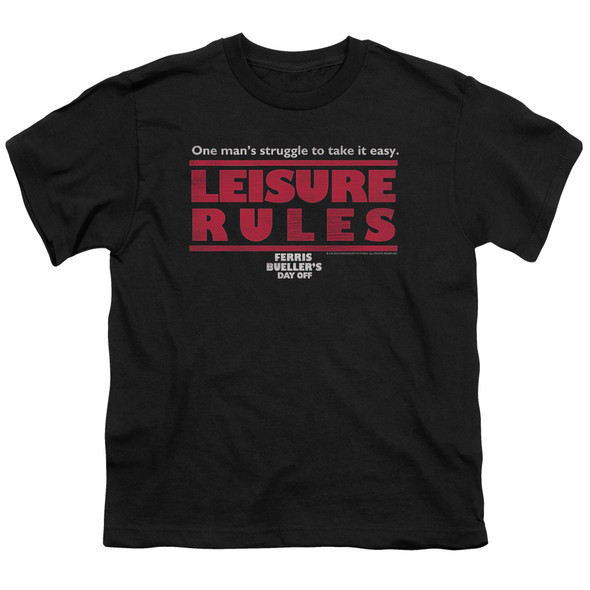Ferris Bueller/leisure Rules - S/s Youth 18/1 - Black