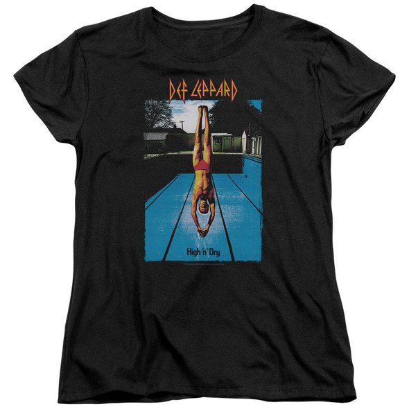 Def Leppard/high N Dry-s/s Womens Tee-black