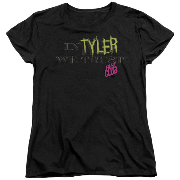 Fight Club/in Tyler We Trust-s/s Womens Tee-black