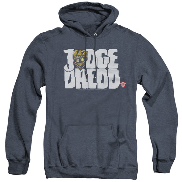 Judge Dredd/logo - Adult Heather Hoodie - Navy