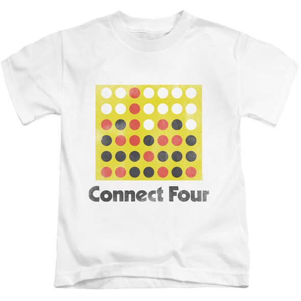 Connect Four/classic Logo Distressed-s/s Juvenile 18/1-white