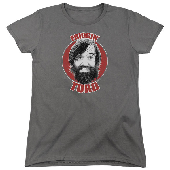 Last Man On Earth/friggin Turd-s/s Womens Tee-charcoal