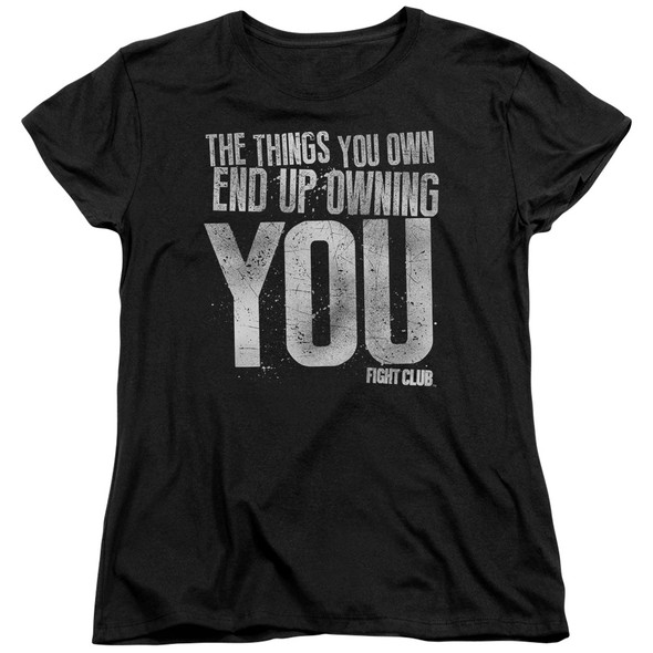 Fight Club/owning You-s/s Womens Tee-black