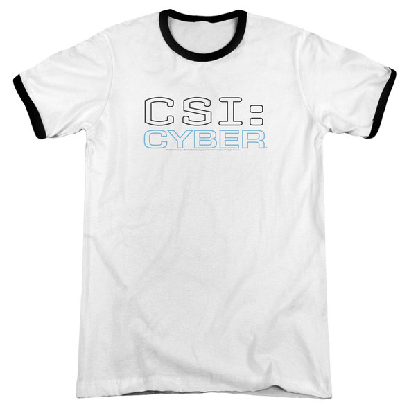 Csi: Cyber/logo - Adult Ringer - White/black