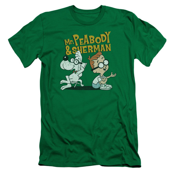 Mr Peabody & Sherman/deep Conversation-s/s Adult 30/1-kelly Green