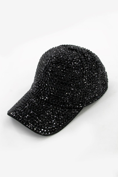 AEROBILL RHINESTONE BASEBALL CAP-BLACK