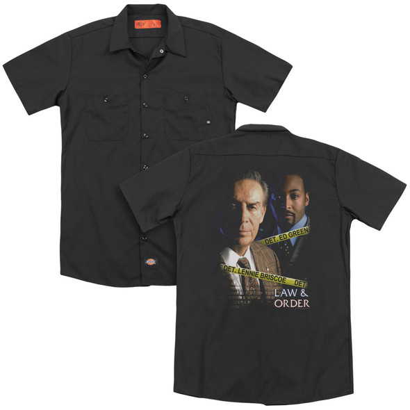Law And Order/briscoe And Green (back Print) - Adult Work Shirt - Black