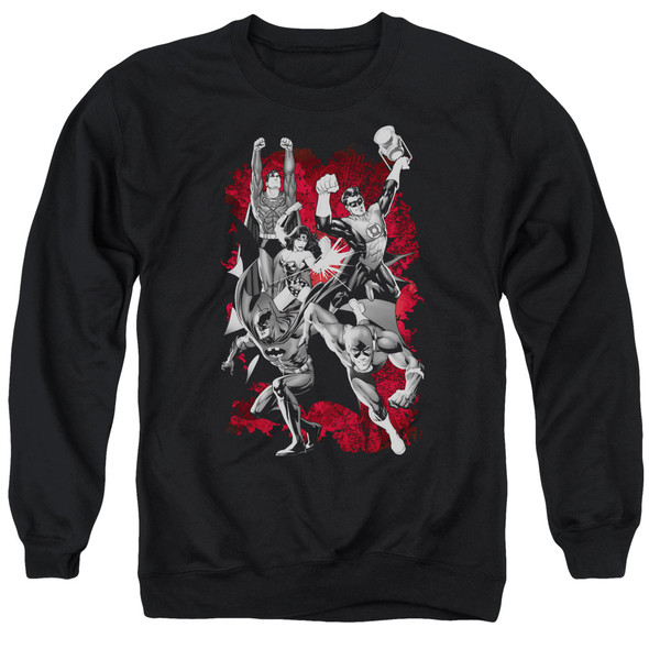 Jla/jla Explosion - Adult Crewneck Sweatshirt - Black