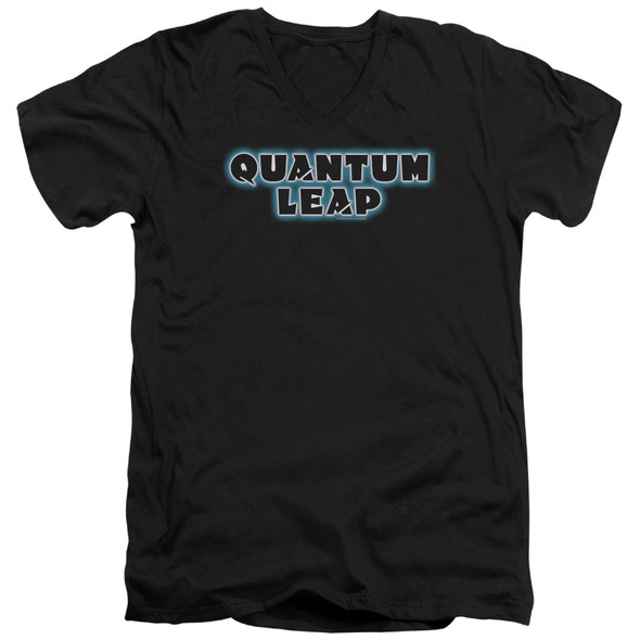 Quantum Leap/logo - S/s Adult V-neck - Black