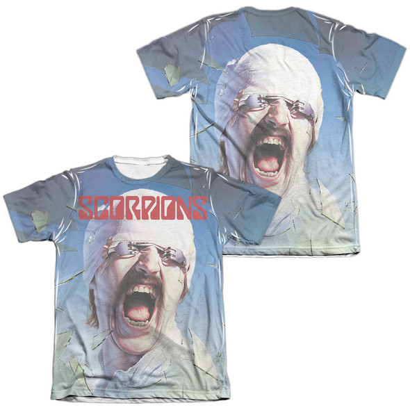 Scorpions/blackout (front/back Print)-adult Poly/cotton S/s Tee-white