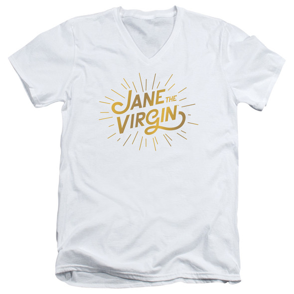 Jane The Virgin/golden Logo-s/s Adult V-neck 30/1-white