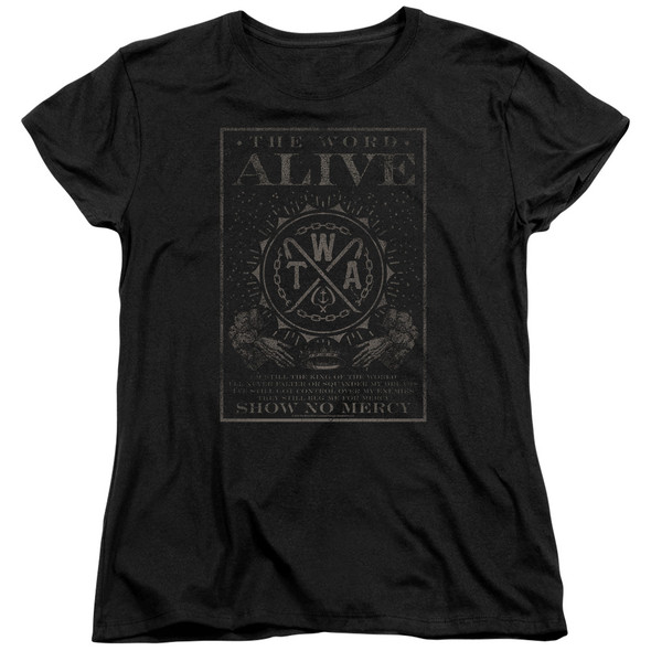 The Word Alive/show No Mercy-s/s Womens Tee-black