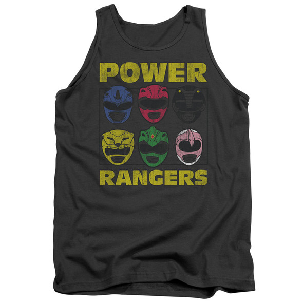 Power Rangers/ranger Heads-adult Tank-charcoal
