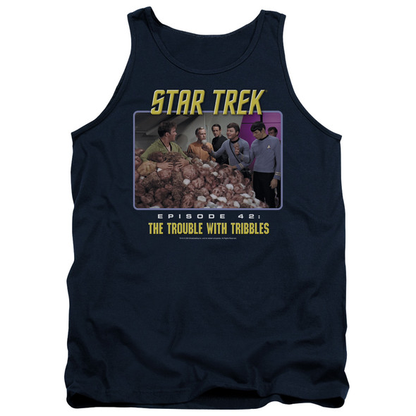 St:original/the Trouble With Tribbles - Adult Tank - Navy