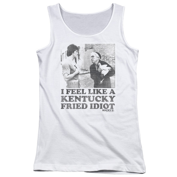 Rocky/fried Idiot-juniors Tank Top-white