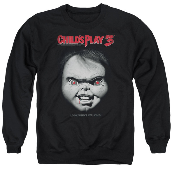 Childs Play 3/face Poster - Adult Crewneck Sweatshirt - Black