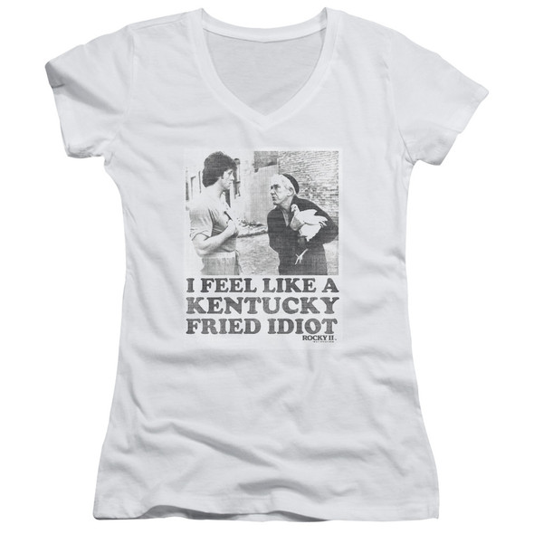 Rocky/fried Idiot-junior V-neck-white