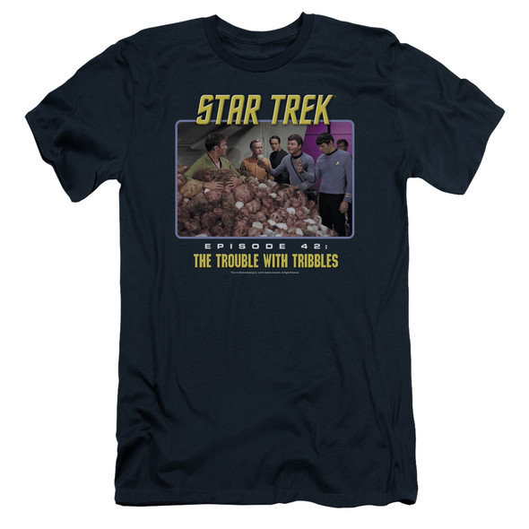 St:original/the Trouble With Tribbles - S/s Adult 30/1 - Navy